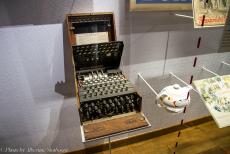75th anniversary of D-Day - Classic Car Road Trip Normandy, 75 years after D-Day: Memorial de Caen Museum, the Enigma coding machine was invented by the German...