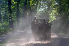 75 years after the Battle of Arnhem - Classic Car Road Trip: The 75th anniversary Battle of Arnhem, 1942 Willys MB Jeep drives from Ginkelse Heath towards Renkum Heath to...