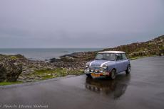 Ireland - A road trip through Ireland in a Classic Mini: At the visitor centre, we were given permission to photograph our Mini Authi at the Giant's...