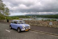 Ireland - Ireland bound, heading for Holyhead in our Mini Authi: On&nbsp;our way to the ferry,&nbsp;with the Menai Suspension Bridge in the background. The...