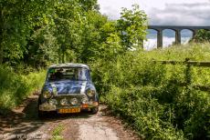 Ireland - A road trip via England and Wales to Ireland: We drove along a country lane in our Mini Authi to the impressive Pontcysyllte Aqueduct in Wales....