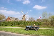 Commemoration Operation Quick Anger 2018 - Operation Quick Anger&nbsp;Commemoration and Memorial Tour 2018: A WWII Ford GPW&nbsp;Jeep in front of the Hoop&nbsp;windmill in the...