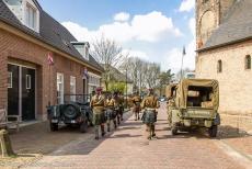 Commemoration Operation Cannonshot 2019 - Commemoration Operation Cannonshot 2019: The Highland Regiment Pipes and Drums Band marching along the Kerkstraat (Church Road) in...