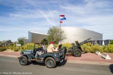 75th anniversary of D-Day - Classic Car Road Trip Normandy, 75 years after D-Day: A 1942 Ford GPW Jeep in front of the Juno Beach Centre in Courseulles-sur-Mer. The Juno...