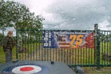 Normandy, 75 years after D-Day - Normandy, the 75th anniversary of&nbsp;D-Day: Our own Ford GPW Jeep at the gate of a temporary campsite in Courseulles-sur-Mer in Normandy....