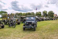 Normandy, 75 years after D-Day - Memorial tour in a Ford GPW Jeep through Normandy:&nbsp;Our 1942 Ford GPW Jeep in front of&nbsp;a row of&nbsp;WWII military vehicles. On&nbsp;6...