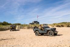 Normandy, 75 years after D-Day - Normandy, 75 years after D-Day:&nbsp;A Willys MB Jeep and a Ford GPW Jeep on Juno Beach. This beach stretches on either side of...