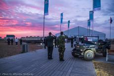 Normandy, 75 years after D-Day - Normandy, the 75th anniversary of&nbsp;D-Day, Sword-Beach:&nbsp;Our RAF-blue Ford Jeep&nbsp;on display in front of the tent where the Liberty...