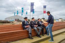 Normandy, 75 years after D-Day - Normandy, the 75th anniversary of&nbsp;D-Day, Sword Beach:&nbsp;Seated in front of the tent where the Liberty Concert Normandy 2019 took place...