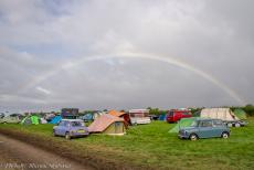 IMM 2019 Bristol - Classic Car Road Trip, IMM 2019 Bristol: After a severe storm and heavy rainfall, a magnificent rainbow appeared over the campgrounds at...