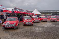 Engeland, IMM in Bristol - IMM Bristol: De exacte replica's van vijf Classic Mini Coopers die vanaf 1964 tot 1967 hebben deelgenomen aan de Rally van Monte Carlo en die...