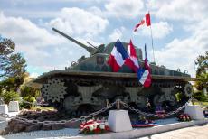 80th anniversary of D-Day - Normandy 2024, 80 years after D-Day: Courseulles-sur-Mer, a Sherman DD (Duplex Drive) Tank. The tank was recovered from the sea 27 years...