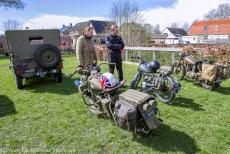 Commemoration Operation Quick Anger 2022 - Commemoration Operation Quick Anger&nbsp;2022, Westervoort: A Harley-Davidson WLA, a 1939 DKW and a 1943 Matchless G3L. The Harley Davidson was...