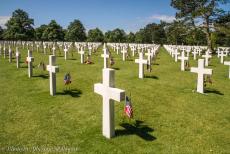 Normandy 2014 - Classic Car Road Trip: The Normandy American War Cemetery and Memorial at Omaha Beach in Colleville-sur-Mer is the largest WWII military...