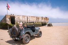 Normandy, 65 years after D-Day - The 65th anniversary of D-Day:&nbsp;Driving in&nbsp;our own 1942 Ford GPW Jeep&nbsp;along Gold Beach&nbsp;at Arromanches-les-Bains with the...