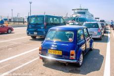 Longbridge IMM - Classic Car Road Trip: Our own Mini Monza at the Dunkirk to Dover ferry, ready to board the ship. After several traffic jams in Belgium, we...