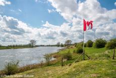 Operation Cannonshot Memorial Tour 2018 - Operation Cannonshot Memorial Tour 2018: The Canadian Flag raised on the banks of the River IJssel near the village of Wilp. On this spot, the...