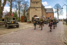 Operation Cannonshot Memorial Tour 2018 - Operation Cannonshot Memorial Tour: The Highland Regiment Pipes and Drums in front of the Village Church of Wilp. In 1945, the church and the...